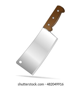 Cleaver knife on white background. Vector illustration isolated. Kitchenware.