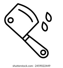 Cleaver Knife Vector Line Icon Design