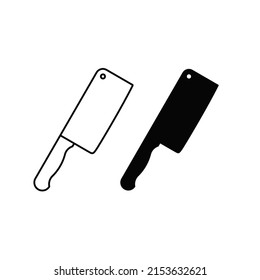 The Cleaver Knives icon. The Cleaver Knife Icon. Line and silhouette icon illustration. Vector linear icon.