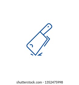 Cleaver line icon concept. Cleaver flat  vector symbol, sign, outline illustration.