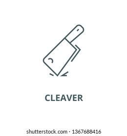 Cleaver line icon, vector. Cleaver outline sign, concept symbol, flat illustration