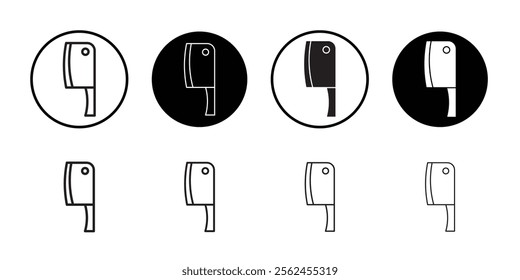 Cleaver for meat icon Thin line flat illustration
