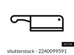 Cleaver, Meat knife vector icon in line style design for website, app, UI, isolated on white background. Editable stroke. EPS 10 vector illustration.