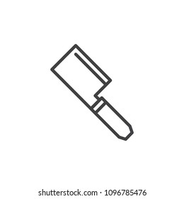 Cleaver outline icon. linear style sign for mobile concept and web design. Kitchen hatchet simple line vector icon. Symbol, logo illustration. Pixel perfect vector graphics