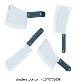 Cleaver. Vintage cleavers vector illustrations set. Realistic cleavers icon collection. Part of set.