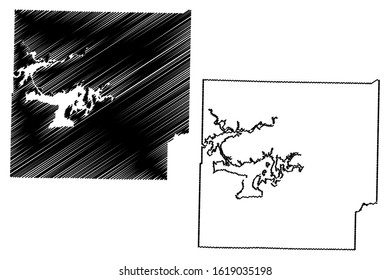 Cleburne County, Arkansas (U.S. county, United States of America,USA, U.S., US) map vector illustration, scribble sketch Cleburne map