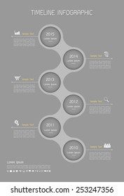 Cleen templete, Timeline infographic and icons set for business design, reports, step presentation, number options, progress, workflow layout or websites. 