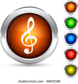 clef detailed button. Vector illustration.