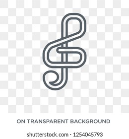 Clef icon. Clef design concept from Music collection. Simple element vector illustration on transparent background.