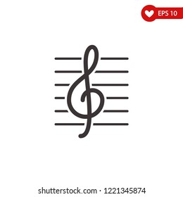 Clef icon, musical note sign