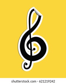 Clef icon vector with sticker style