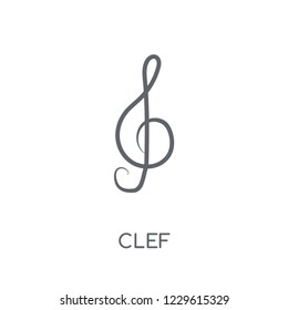 Clef linear icon. Modern outline Clef logo concept on white background from Music collection. Suitable for use on web apps, mobile apps and print media.