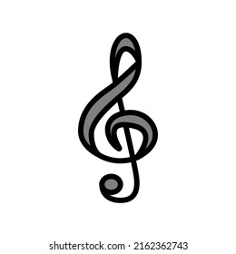 clef music color icon vector. clef music sign. isolated symbol illustration