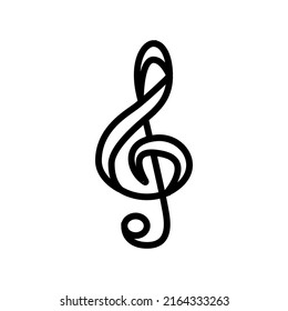 vector de icono de línea de música clef. señal de música clef. símbolo de contorno aislado ilustración negra