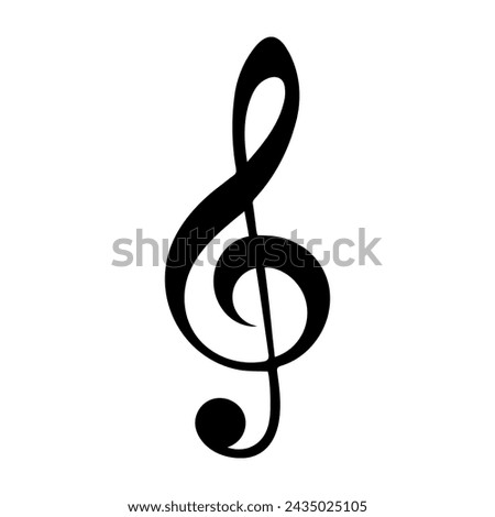 Clef musical note icon. Vector illustration isolated on white background
