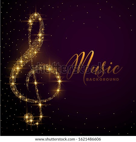 clef note made with golden sparkle background design