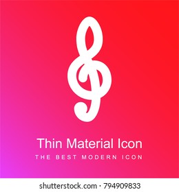 Clef red and pink gradient material white icon minimal design