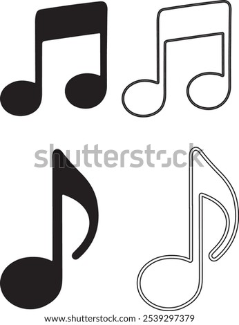 Clef symbols and a set of musical notes. Vector Illustration of a Simple Music Icon