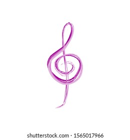 Clef symbols, sign at the beginning of a staff of music. vintage and hand drawn style.