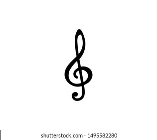 Clef treble icon vector illustration. Flat design style