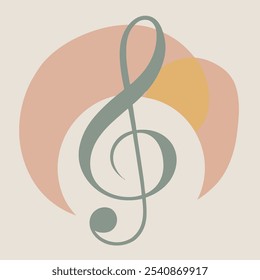 Clef ilustração vetor. símbolo musical, logotipo, no fundo branco 