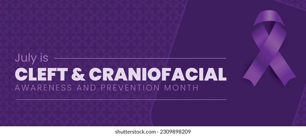 Cleft and Craniofacial Awareness Month. Observed in July. Vector banner.