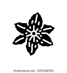 clematis blühenden Frühlingsglyph Symbol Vektorgrafik. clematis florales Frühlingszeichen. einzelne Symbolillustration