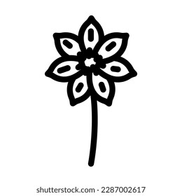 clematis flower spring line icon vector. clematis flower spring sign. isolated contour symbol black illustration