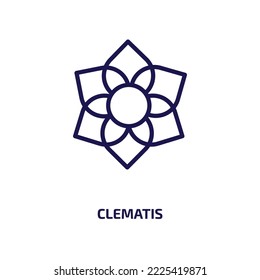 clematis icon from nature collection. Thin linear clematis, floral, flower outline icon isolated on white background. Line vector clematis sign, symbol for web and mobile