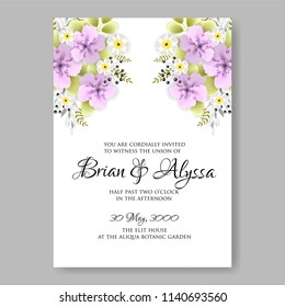 Clematis Peony wedding invitation vector printable template autumn background