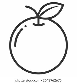 Ícone de contorno da clementina no fundo branco