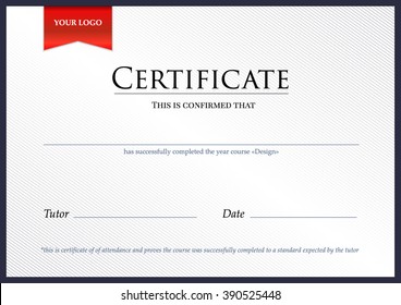 Clen and modern certificate template. Vector illustration EPS 10. 