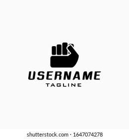 clench hand logo design inspiration . simple cleched had logo design template . black logo