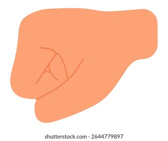 Punho enrugado expressando poder, determinação e resiliência, transmitindo uma mensagem de força e determinação em uma declaração visual minimalista e impactante