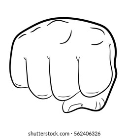 clenched fist front view on white background of vector illustrations