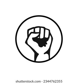 Clenched fist hand design, Revolution illustration for poster design.
