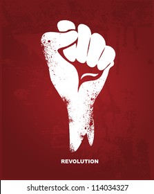 Clenched fist hand.  Revolution concept