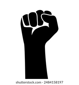 Clenched fist hand vector silhouette design isolated on white background