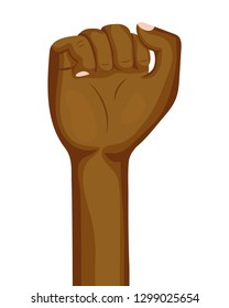clenched fist held