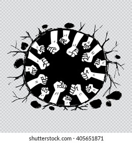 clenched fist held in protest 