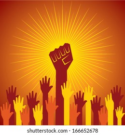 clenched fist held in protest concept  vector illustration
