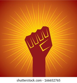 clenched fist held in protest concept  vector illustration