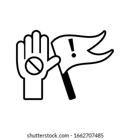 clenched fist held in protest on white background vector illustration design