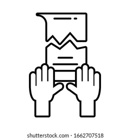 clenched fist held in protest on white background vector illustration design