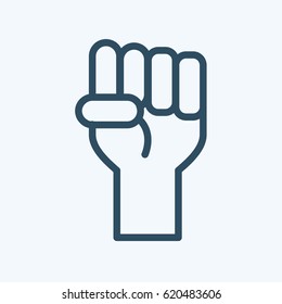 clenched fist held in protest vector illustration.