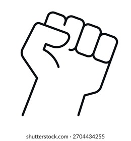 Icono de puño cerrado en formato de Vector que simboliza la fortaleza y la solidaridad en varios contextos