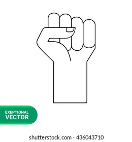 Clenched fist line icon