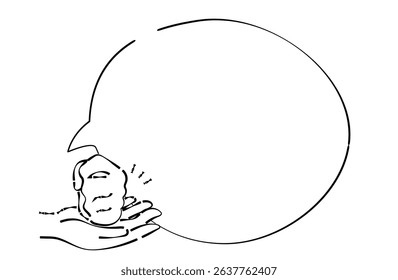 clenched fist on open hand with speech balloon illustration