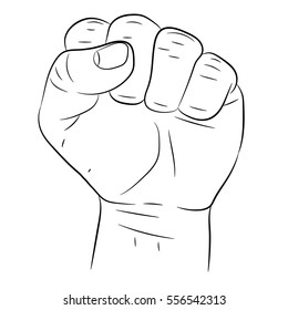 clenched fist on white background of vector illustrations