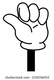 Clenched fist raised up, isolated hand gesture, communication and non verbal symbols. Revolution or freedom, expression of success. Minimalist simple cartoon character arm. Vector in flat style